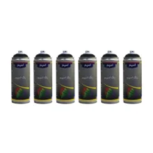 اسپری رنگ مشکی مات اسپم مدل sp6 حجم 400 میلی لیتر مجموعه 6 عددی