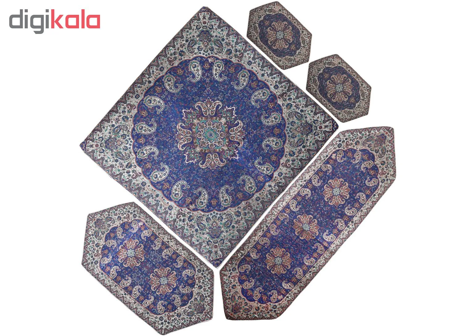 رومیزی ترمه مدل Carbon5/5 مجموعه 5 عددی