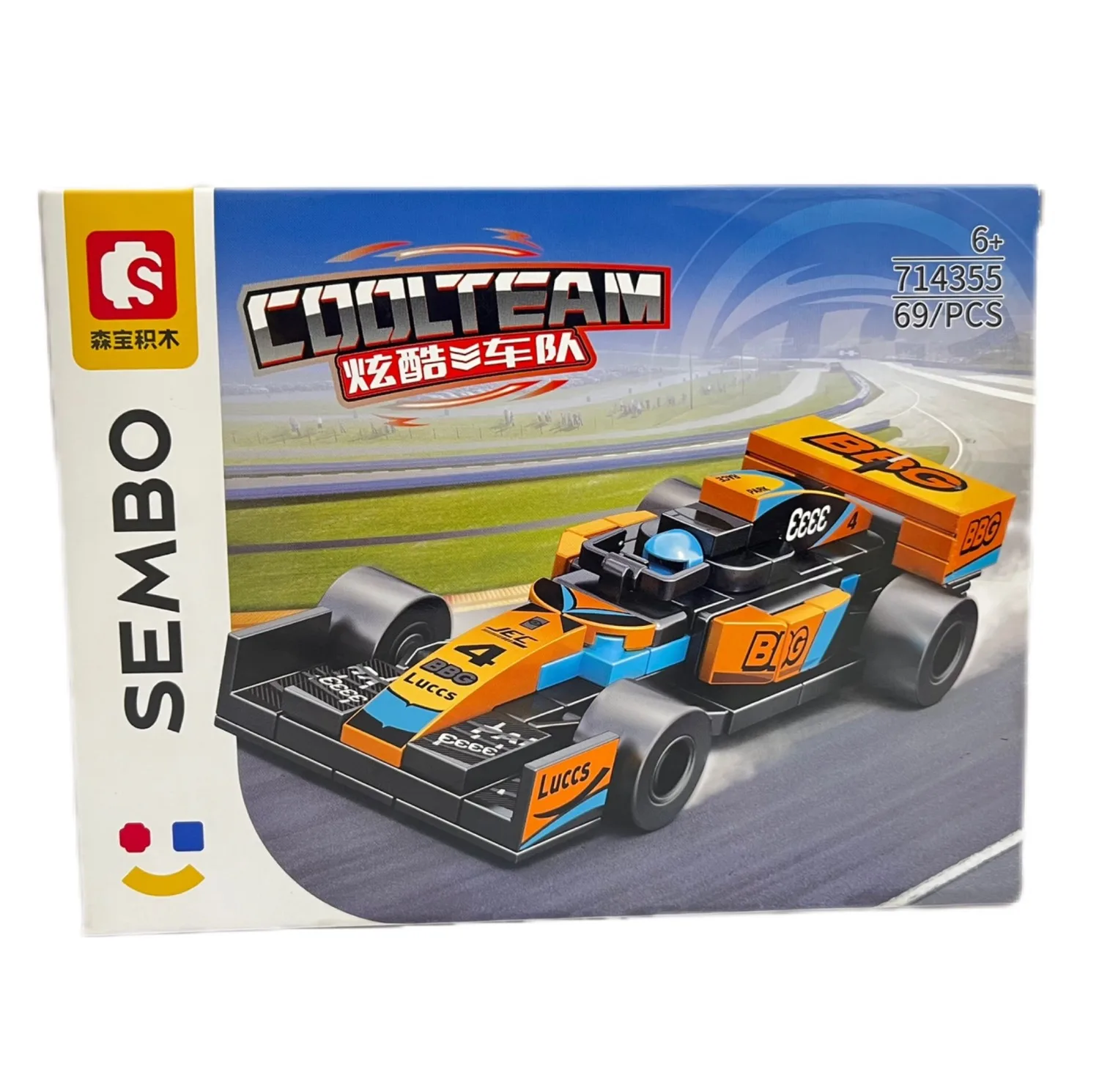 ساختنی 69 تکه ناب سل مدل سیمبوبلاک طرح ماشین مسابقه‌ای فرمول یک کد 69PCS COOLTEAM SEMBO BLOCK NO.714355