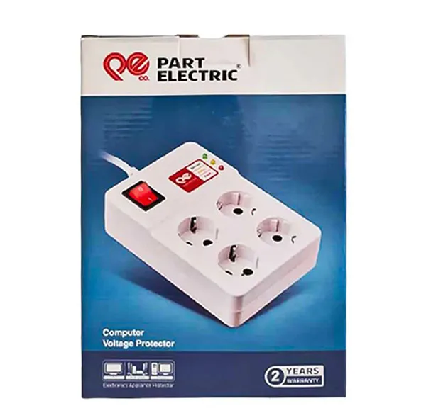 چندراهی برق و محافظ ولتاژ پارت الکتریک مدل PE894-3