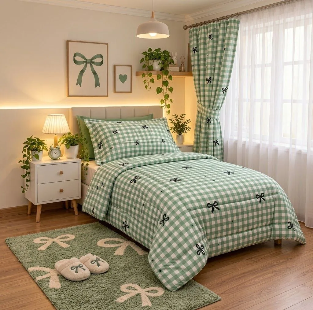 سرویس خواب یکنفره 4 تکه مدل Checkered-196