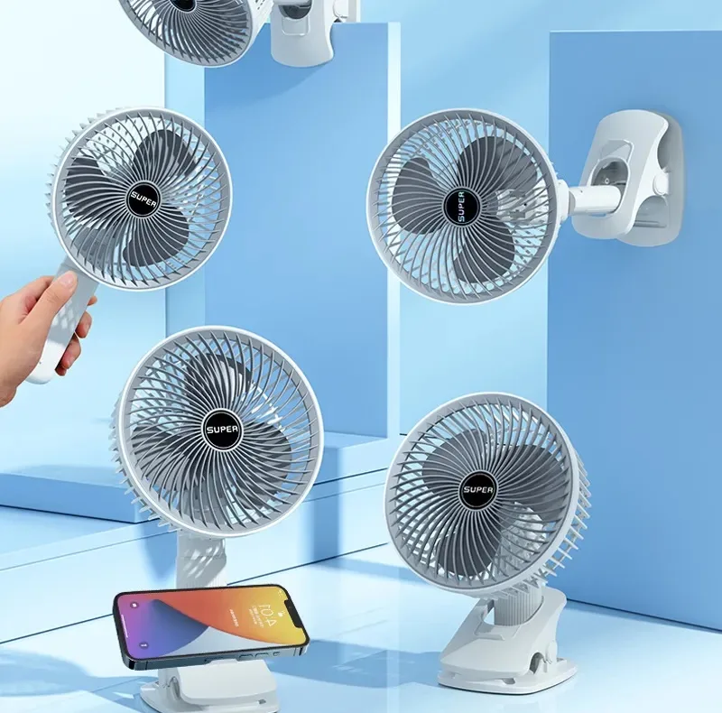 پنکه شارژی مدل Circulation Clamp Fan ظرفیت 1200 میلی آمپر ساعت