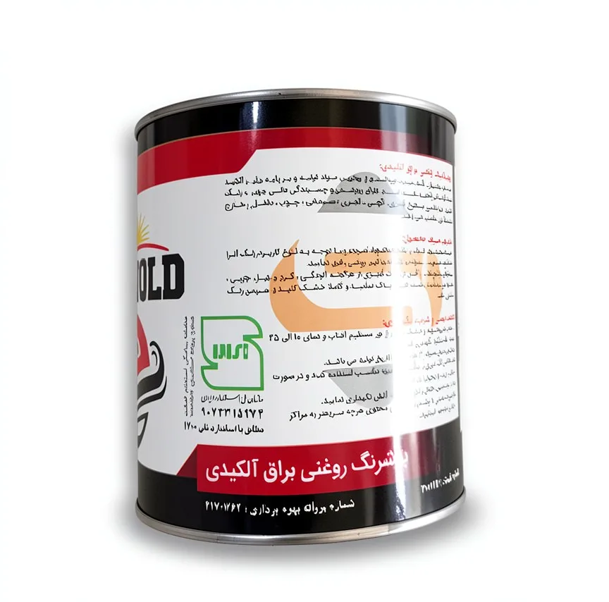 رنگ روغنی براق سفید سان گلد کد 100 وزن 1 کیلوگرم مناسب برای سطوح فلزی و چوبی