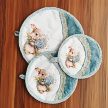 سرویس پارچه ای آشپزخانه 16 پارچه مدل خرگوش