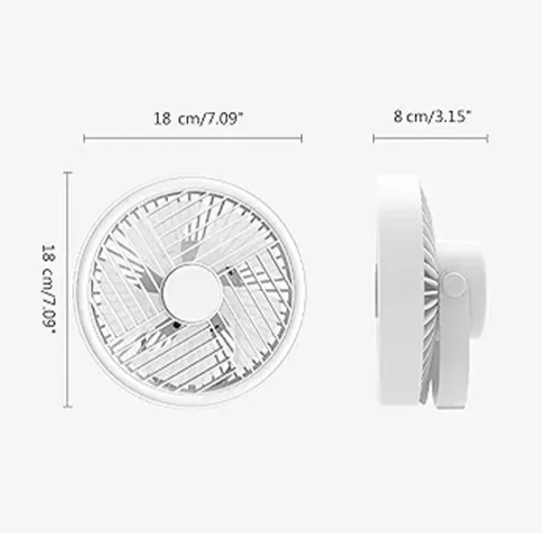 پنکه رومیزی شارژی مدل ال ای دی دار کد RY-2301