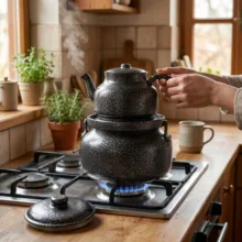 ست کتری و قوری آلومینیومی مدل کتابی ظرفیت 2 لیتر و 1 لیتر