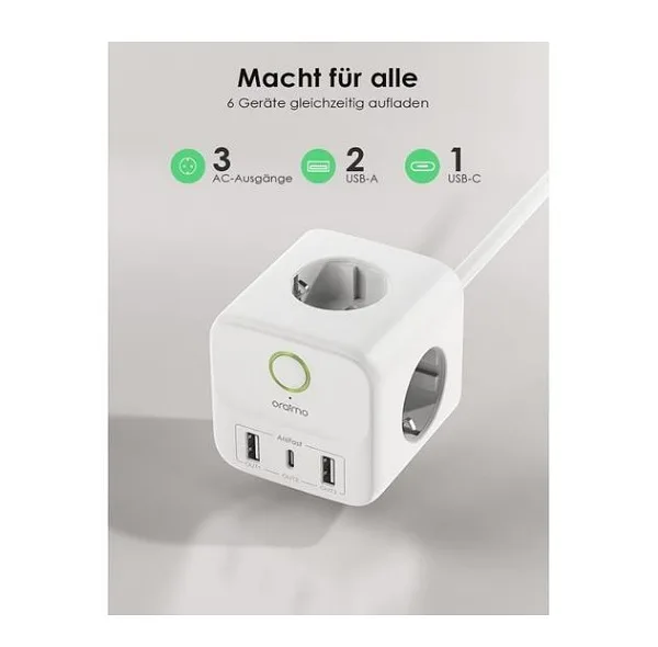 سه راهی برق اُرایمو مدل Multipr 6in1
