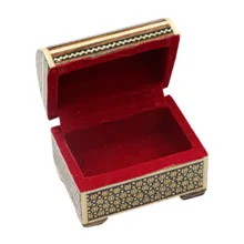 جعبه جواهرات خاتم کاری صنایع دستی فاخر  طرح ستاره کد PHQDark976