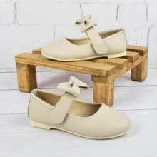 کفش دخترانه مدل ژاسمین پاپیونی برچسبی کد CR.3614