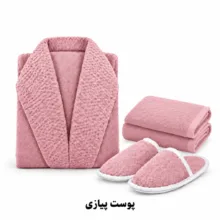 سرویس حوله پالتویی 3 تکه الماس مدل Anima سایز 125 مناسب قد 160 تا 185 سانتی متر