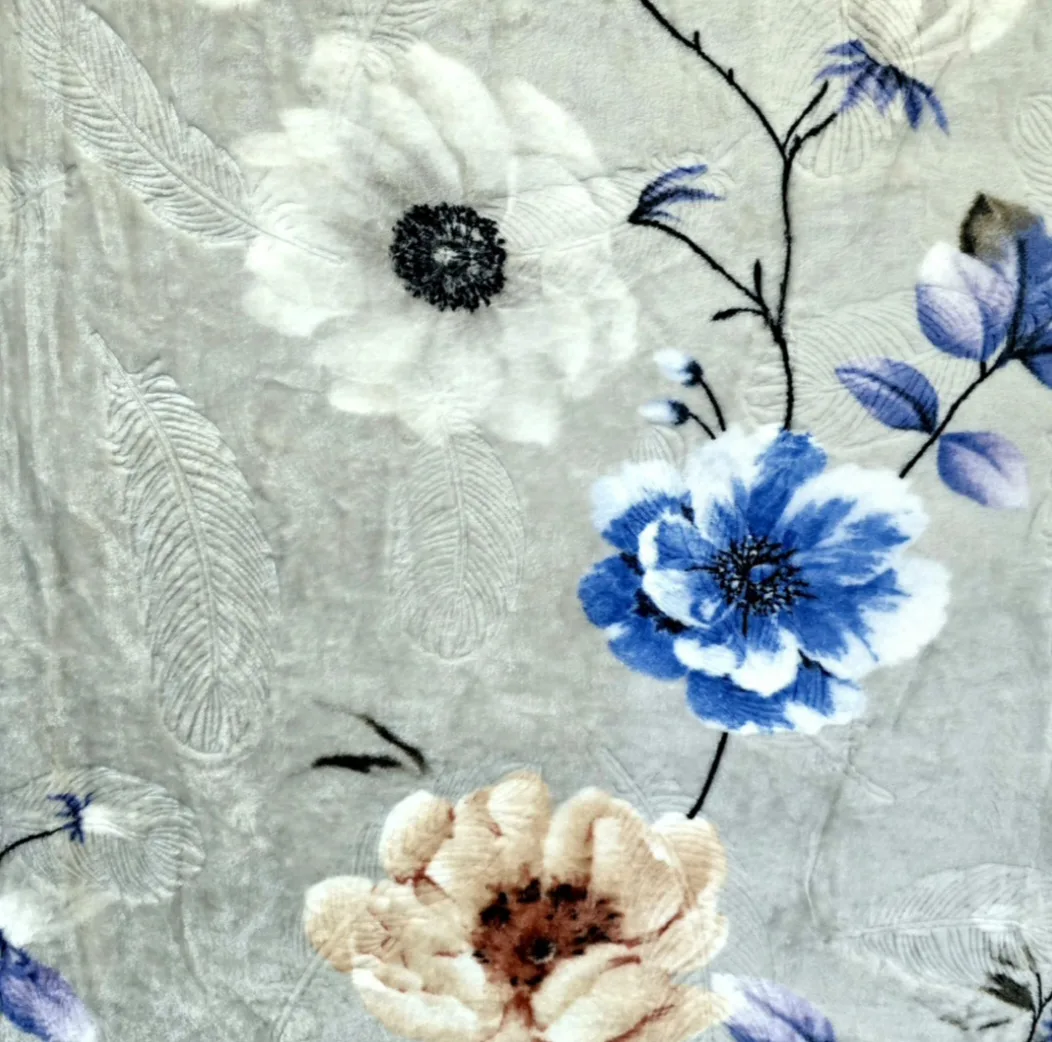 پتو مسافرتی 1 نفره طرح لیزری مدل گل شقایق سایز 160×220 سانتی‌متر