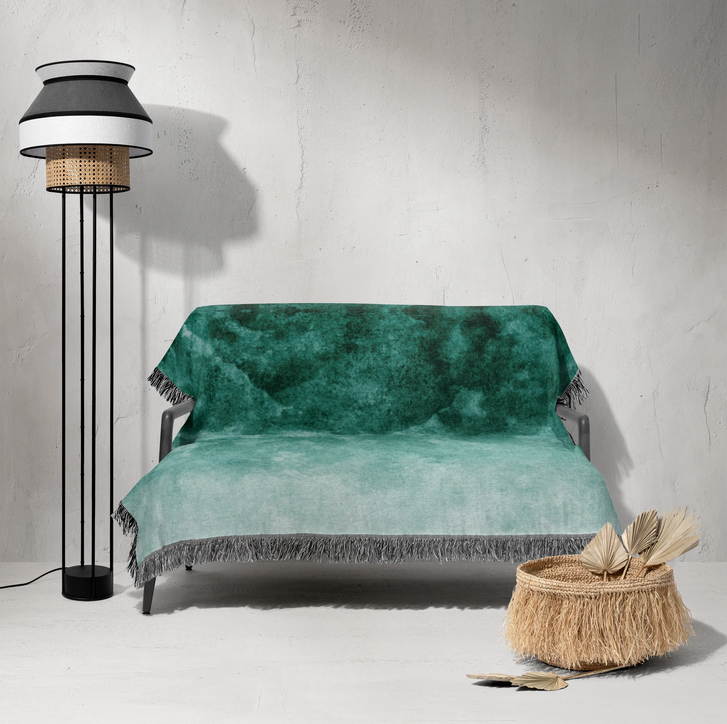شال مبل و تخت خانه مسعود مدل مخمل ریشه دار کد 001 سایز 170x140 سانتی‌ متر