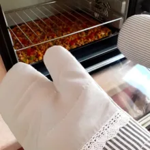 دستکش فر مدل مطلسه کد oven_00 مجموعه دو عددی