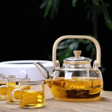 قوری مدل ویداستی دسته بامبو کد 1369n 800cc