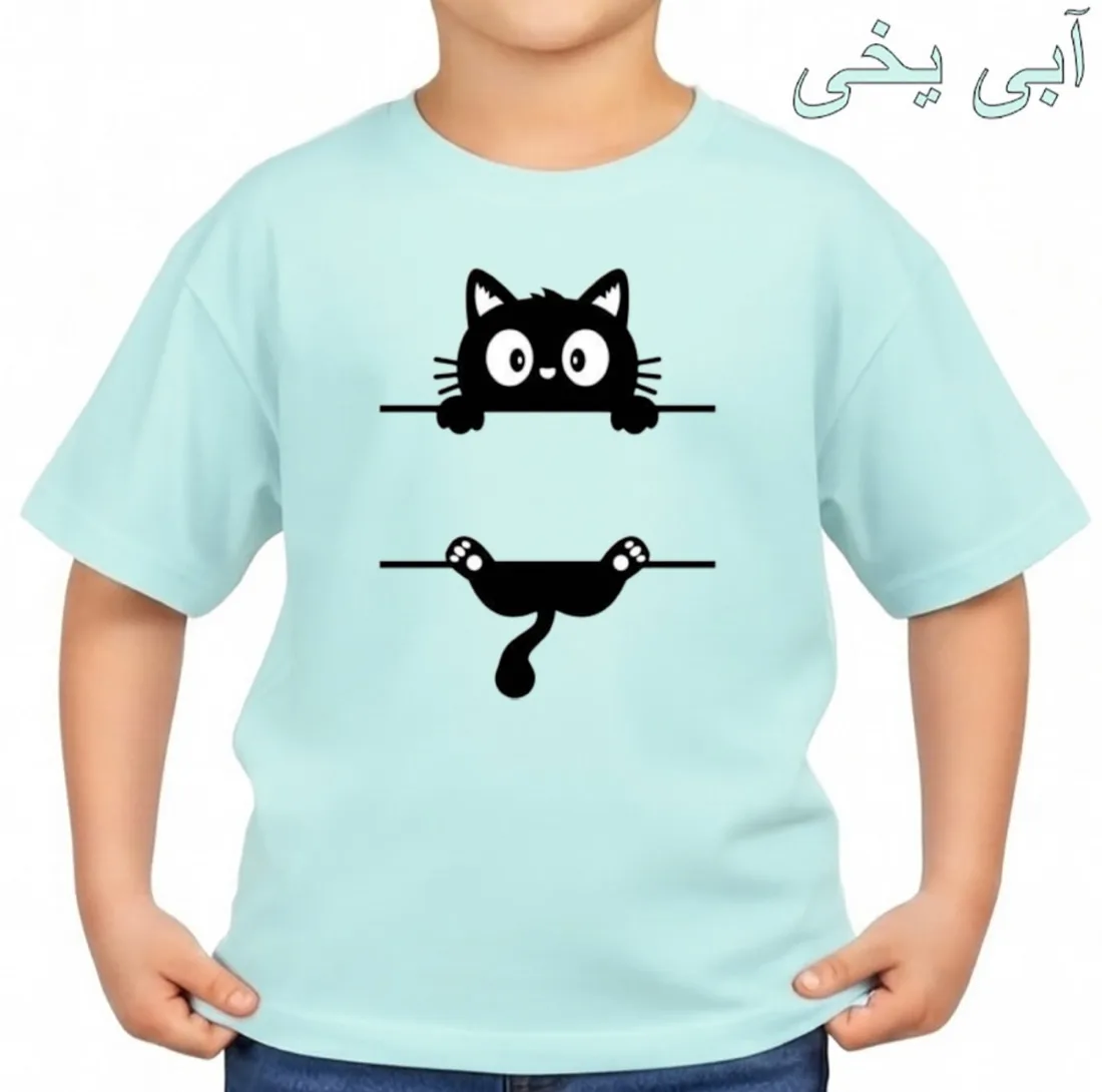 تیشرت آستین کوتاه بچگانه مدل گربه آویزان کد p1