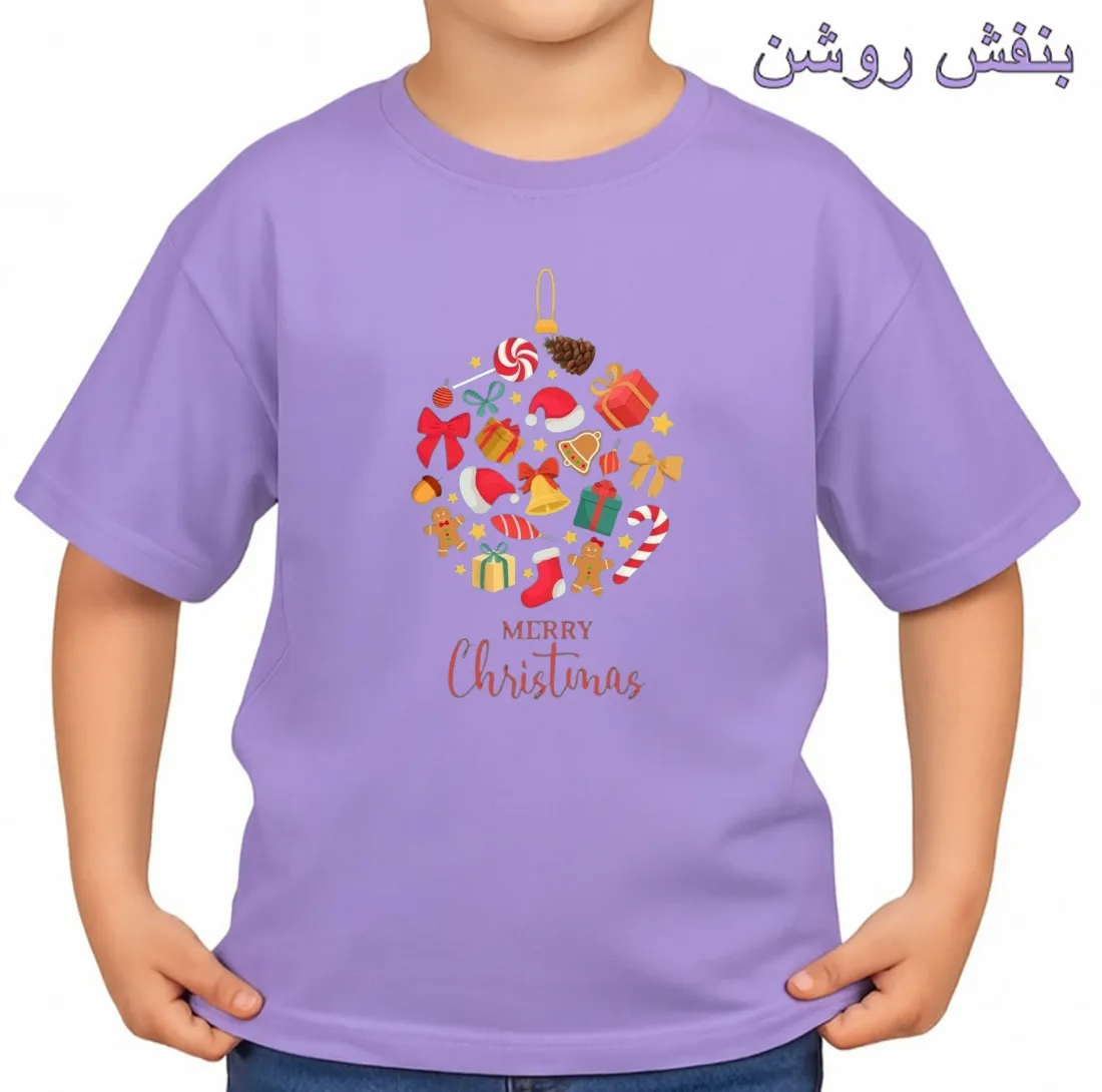 تیشرت آستین کوتاه بچگانه مدل کریسمسی کد p19