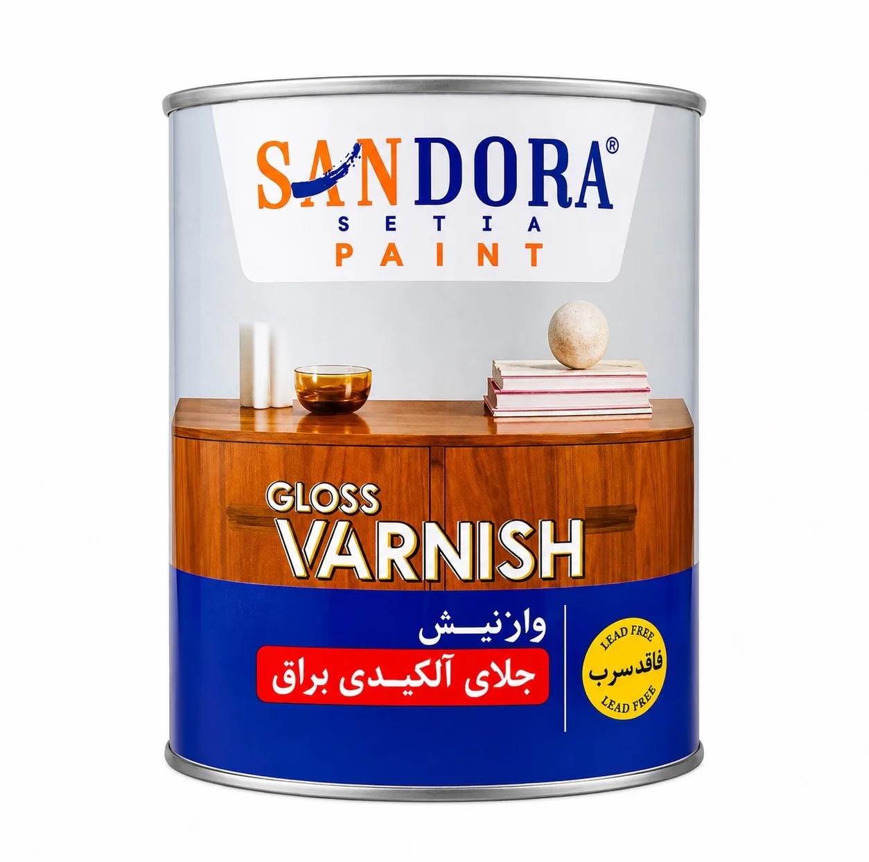 روغن جلای آلکیدی ساندورا مدل براق وزن 1 کیلوگرم