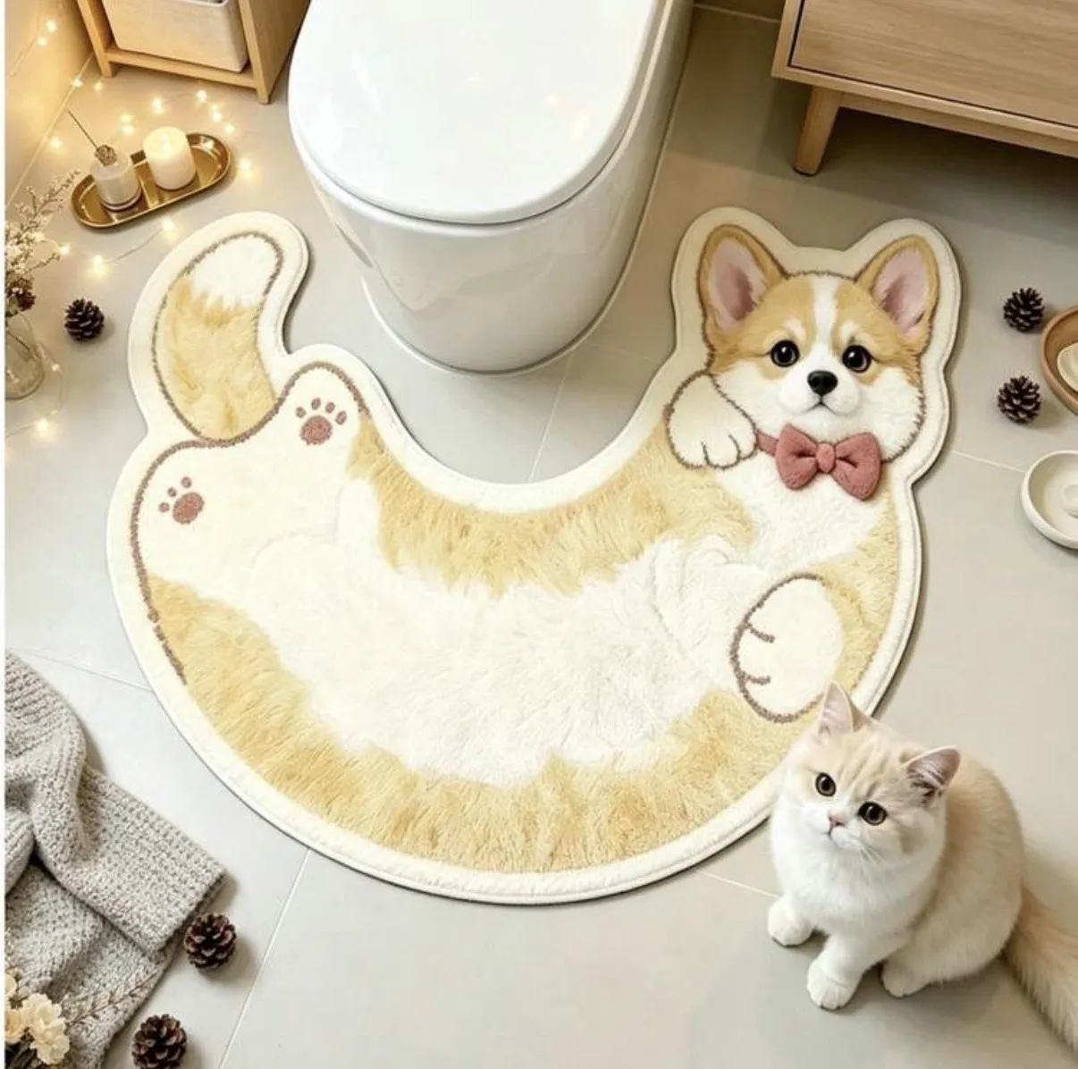 پادری حمام مدل Dog pattern سایز ۴۰.۷۰ سانتی متر مناسب فضای داخلی