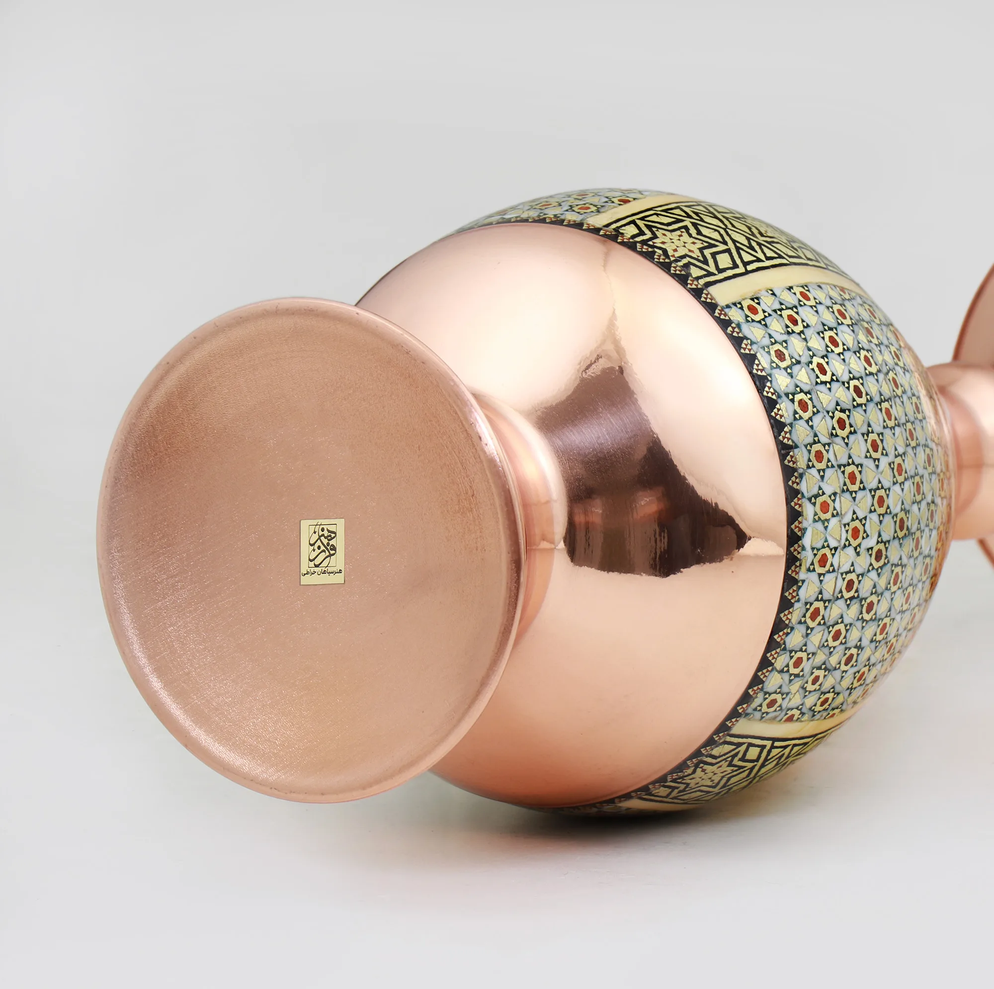 نوع گلدان خاتم کاری فراز هنر مدل صراحی طرح کندویی کد 25