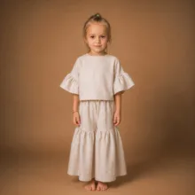 شلوار لینن چین دار دخترانه ژاکید مدل سوفی