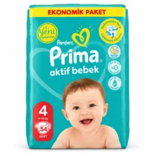 پوشک بچه پریما مدل Aktif Bebek-4، سایز 4 بسته 54 عددی