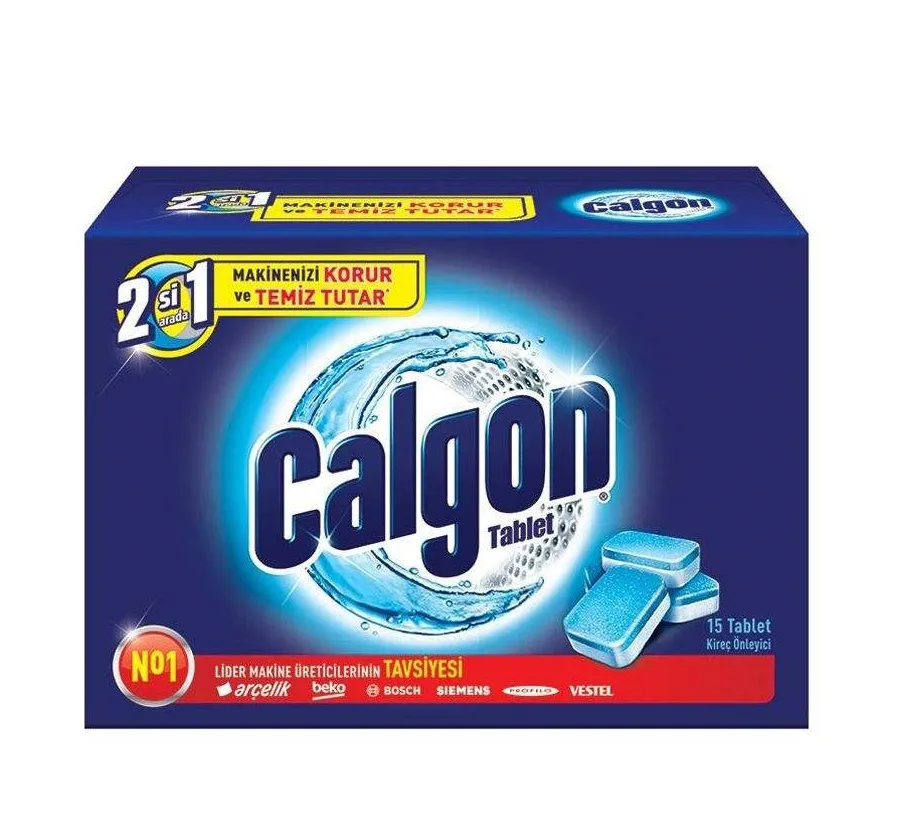 قرص جرم گیر ماشین لباسشویی کالگون (Calgon) بسته 15 عددی