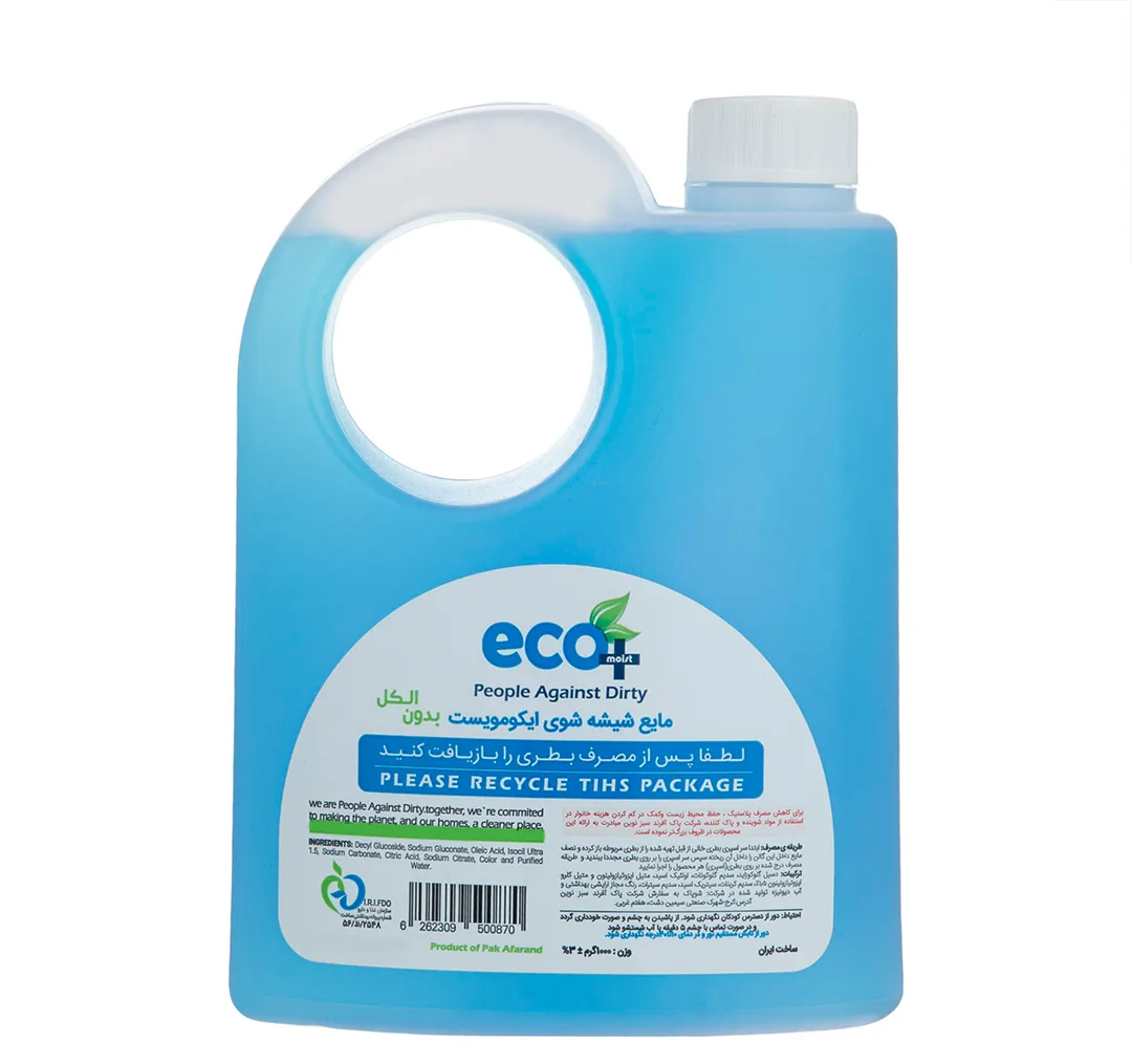 مایع شیشه شوی ایکومویست (Eco Moist) مدل آبی مقدار 1 کیلوگرم