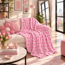پتو مسافرتی 2 نفره مدل قلبی درشت سایز 220*240 سانتی متر