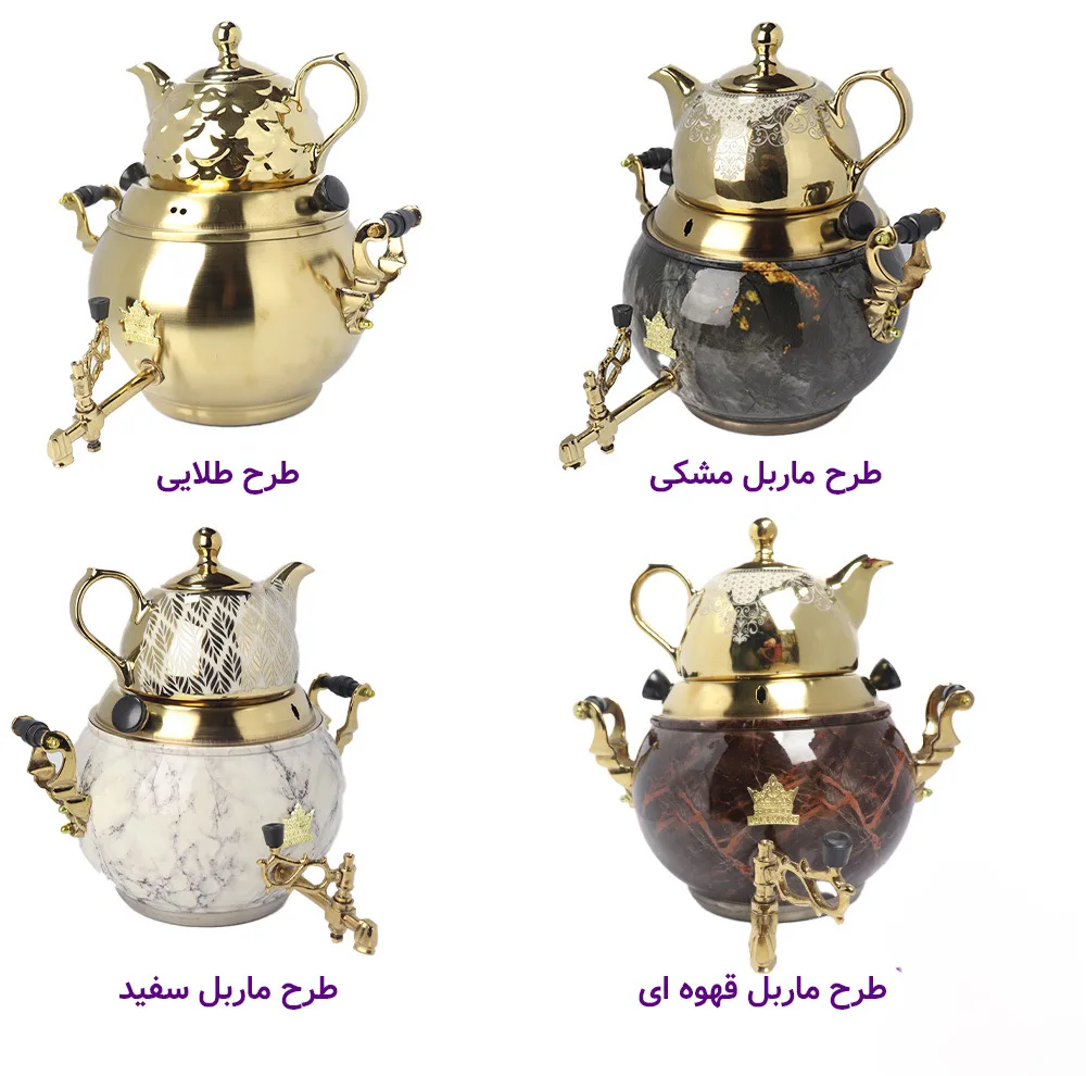 ست کتری و قوری ایران شرق مدل ماربل E001 گنجایش 6 لیتر