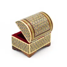 جعبه جواهرات خاتم کاری چوبی مدل انگشتری کد 86