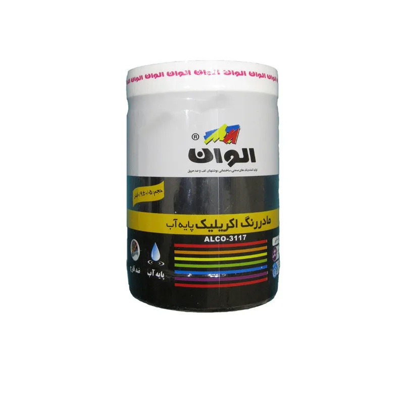 مادر رنگ اکریلیک مشکی الوان کد 599 حجم 1 لیتر