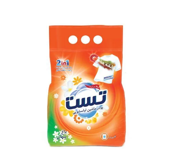 پودر ماشین لباسشویی تست (Test) مدل باغ پنهان حجم 4000 گرم