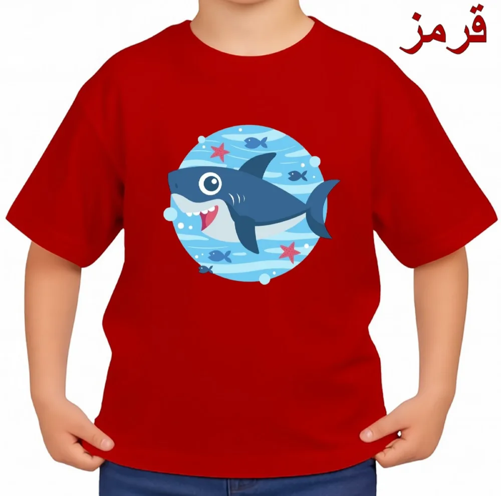 تی‌شرت آستین کوتاه بچگانه مدل کوسه کد v3