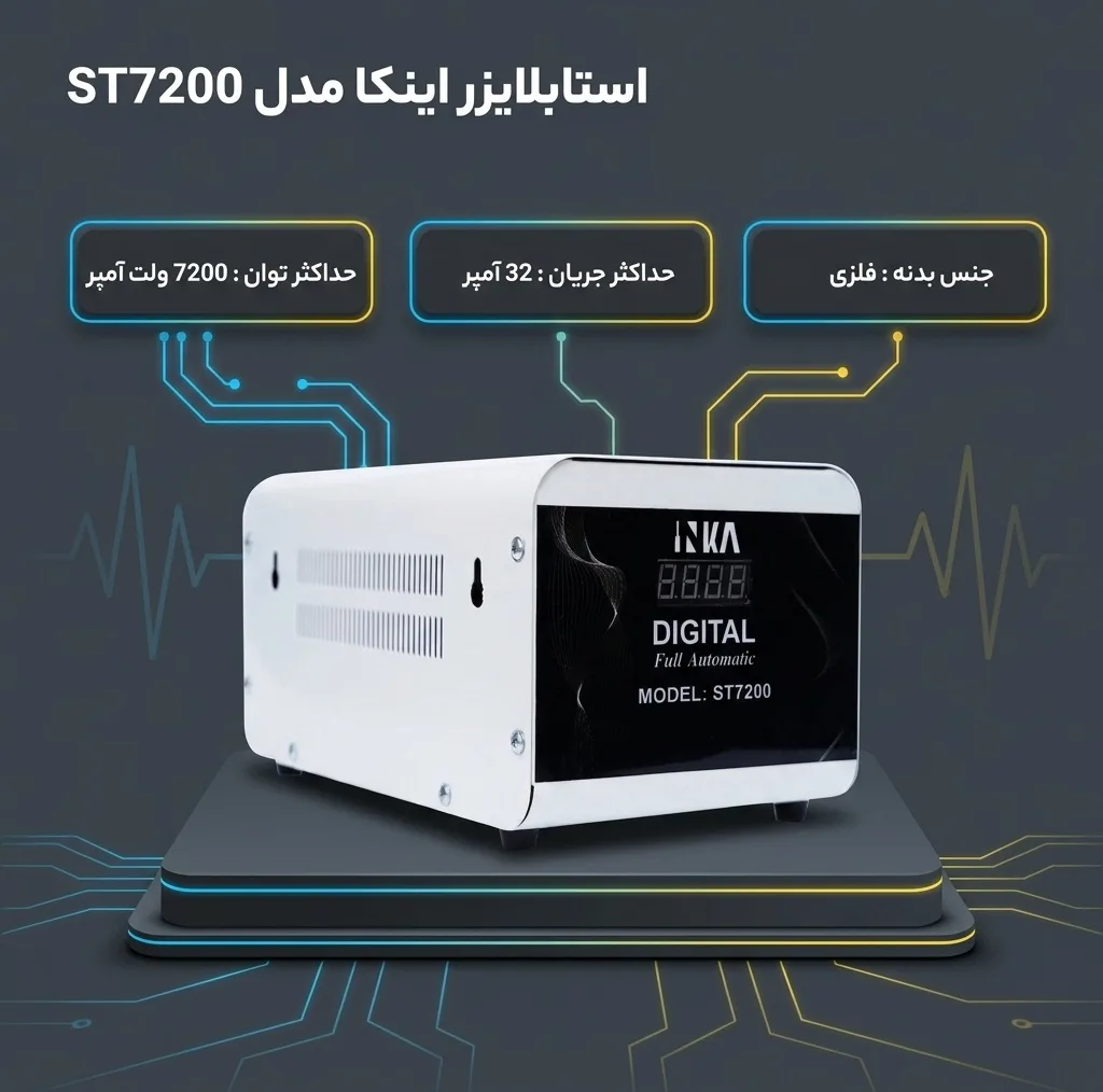 استابلایزر اینکا مدل ST7200 توان 7000 ولت آمپر