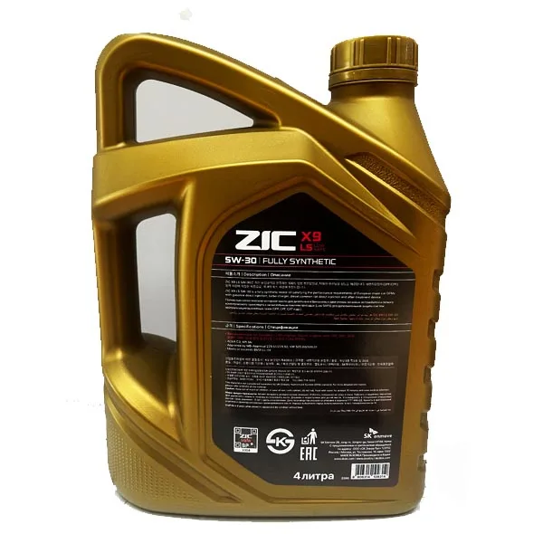 روغن موتور خودرو بنزینی زیک مدل X9 LS (LOW SAPS) 5W30 SN حجم 4 لیتر
