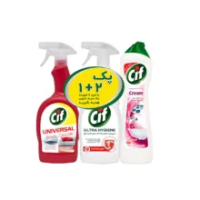 اسپری چند منظوره سیف (Cif) به همراه اسپری پاک کننده و کرم بهاری مجموعه 3 عددی