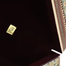 جعبه جواهرات خاتم کاری چوبی فراز هنر مدل تخمه دار کد 2015