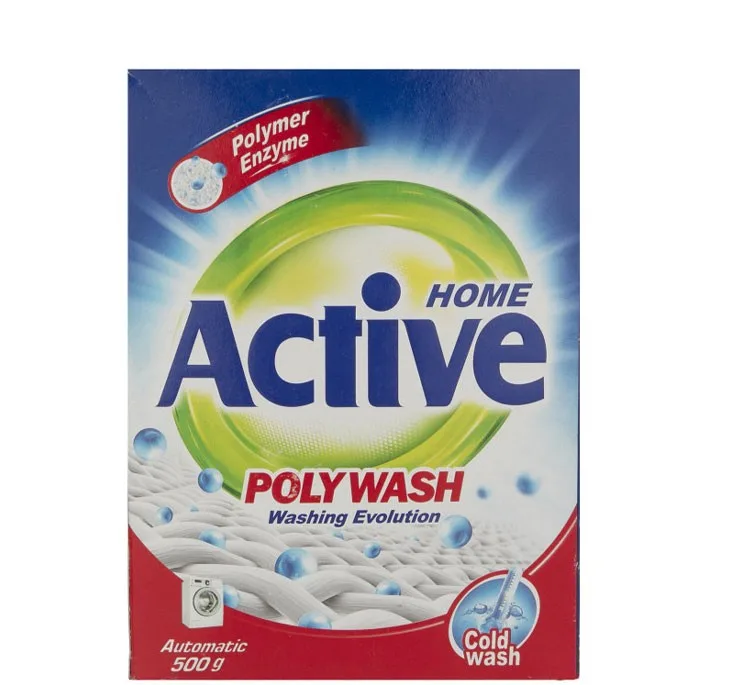 پودر ماشین لباسشویی اکتیو مدل Poly Wash وزن 500 گرم