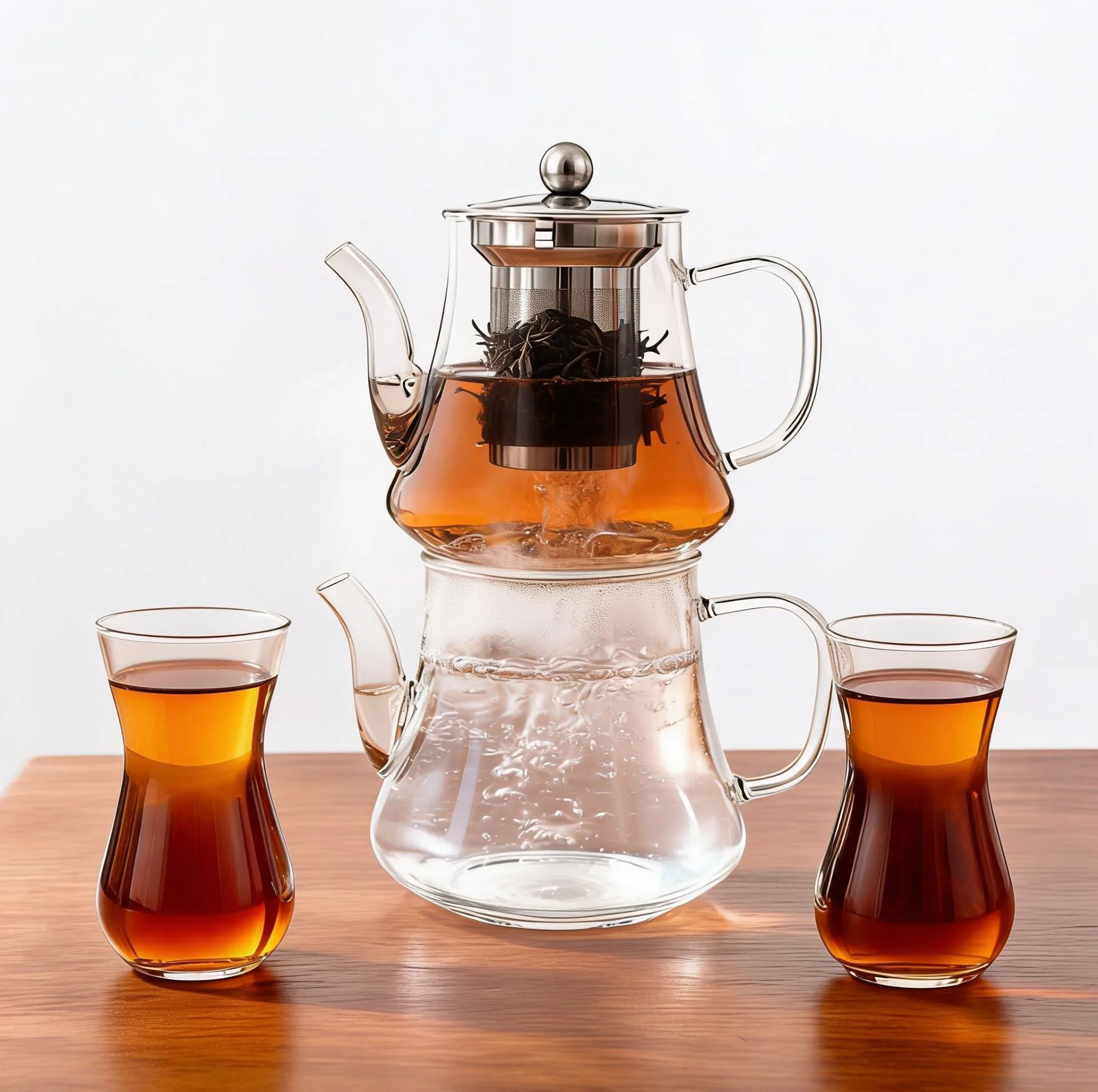 ست کتری و قوری گائوژی  مدل YIMING GLASS گنجایش کتری 1.5 لیتر گنجایش قوری 1 لیتر
