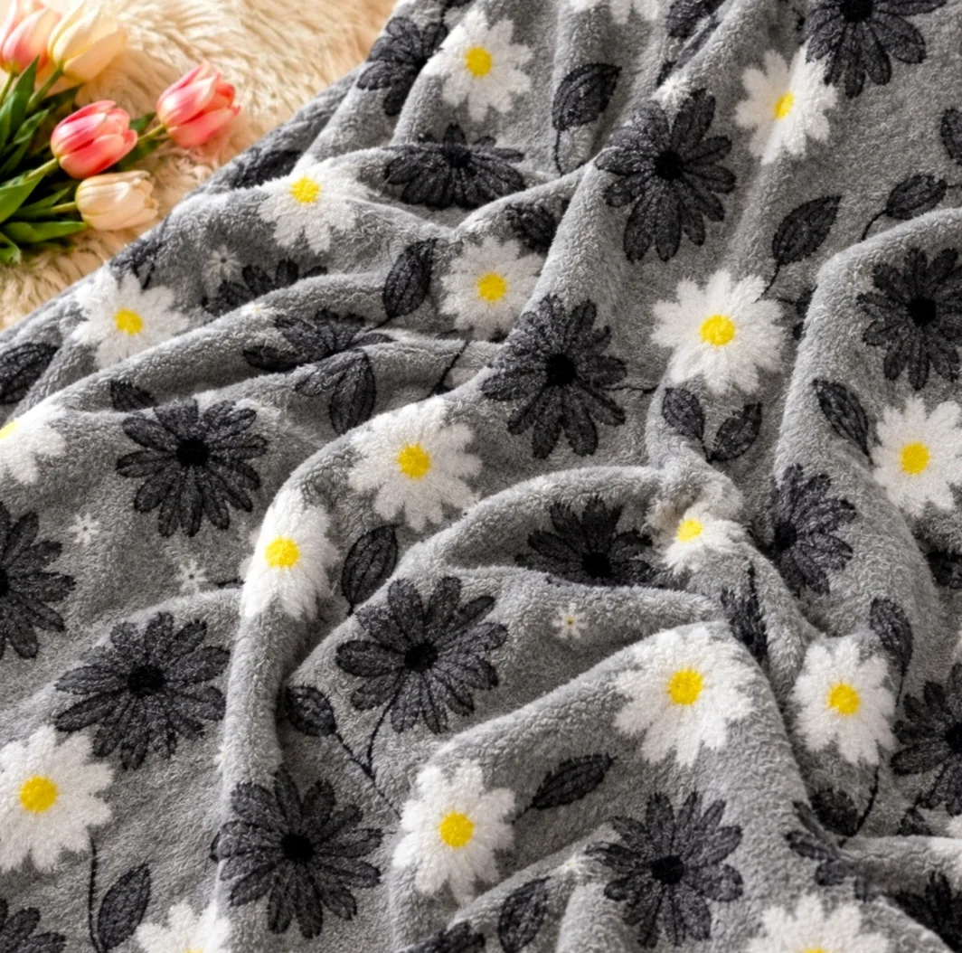 پتو مسافرتی 1 نفره مدل بابونه و شاخه سایز 160×220 سانتیمتر