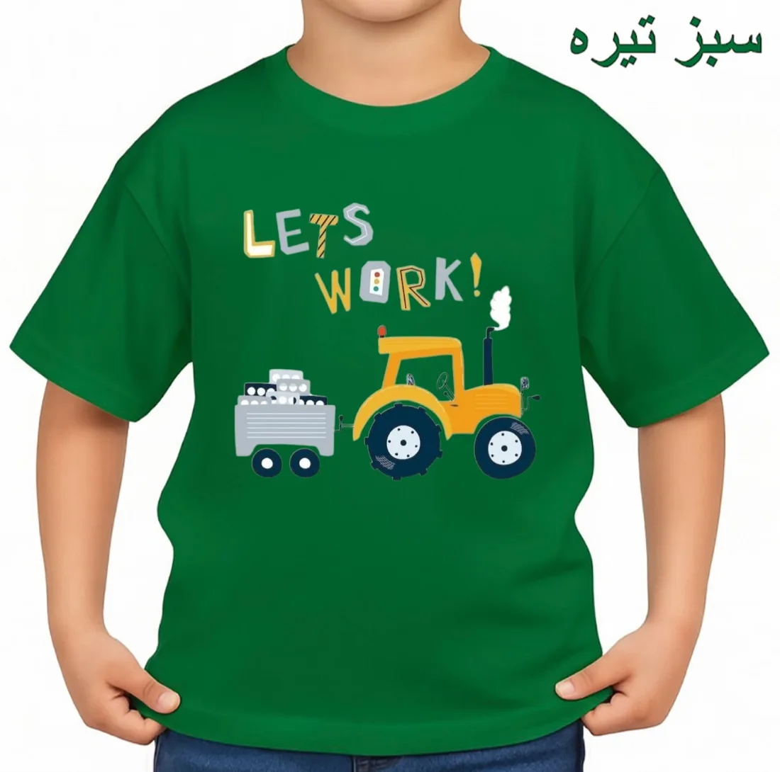 تیشرت آستین کوتاه بچگانه مدل ماشین کار کد p8