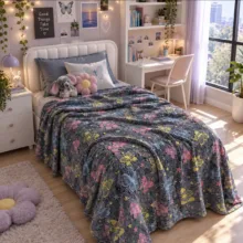 پتو مسافرتی 1 نفره مدل شب نما طرح پروانه سایز 160×200 سانتی متر