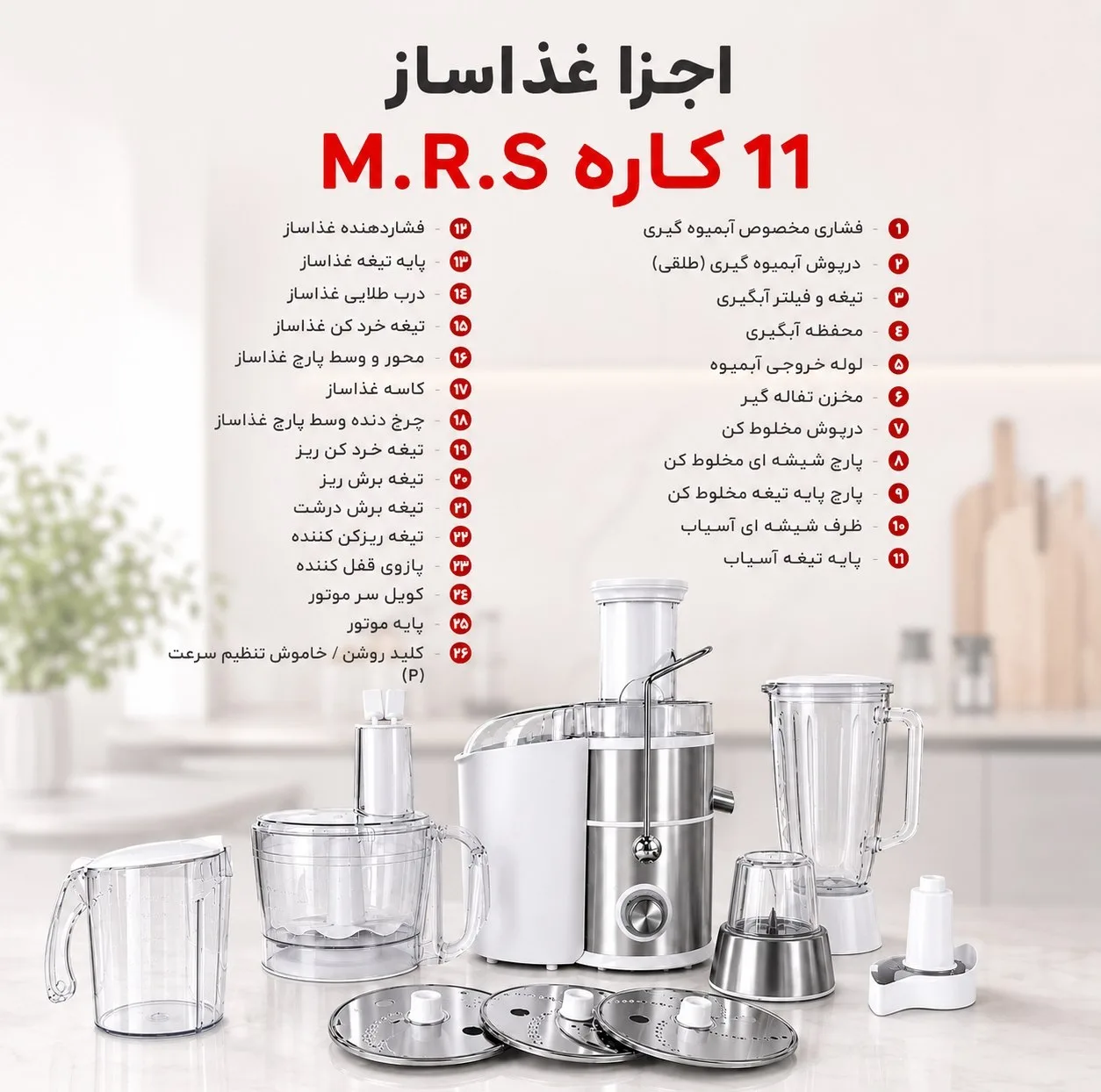 غذاساز 11 کاره ام آر اس مدل MRS4040