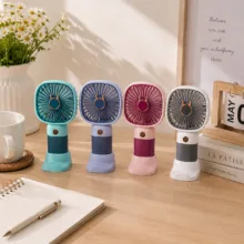 پنکه‌ رومیزی شارژی مدل همراه 3 حالته پایه دار کد Square Mini Cooling Fan