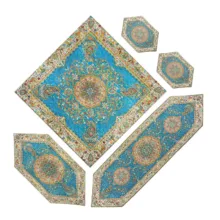 ست 5 تکه رومیزی ترمه نگین خاتم طرح افشار کد ABDRB
