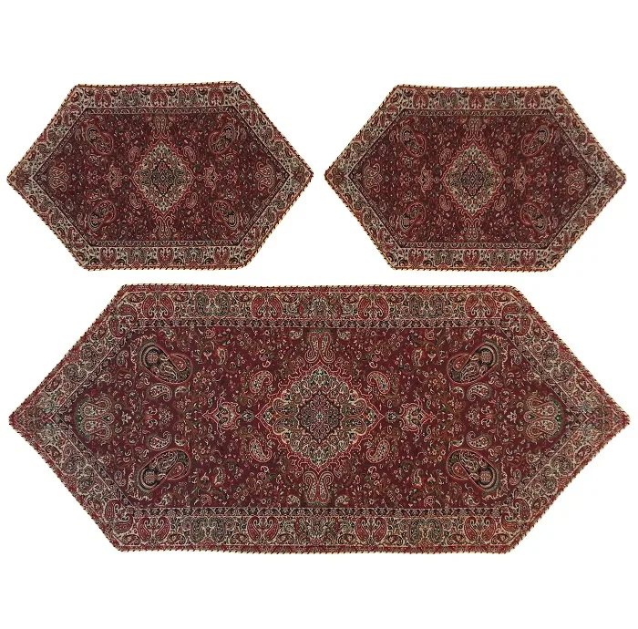 ست 3 تکه رومیزی ترمه کد TRSETE30
