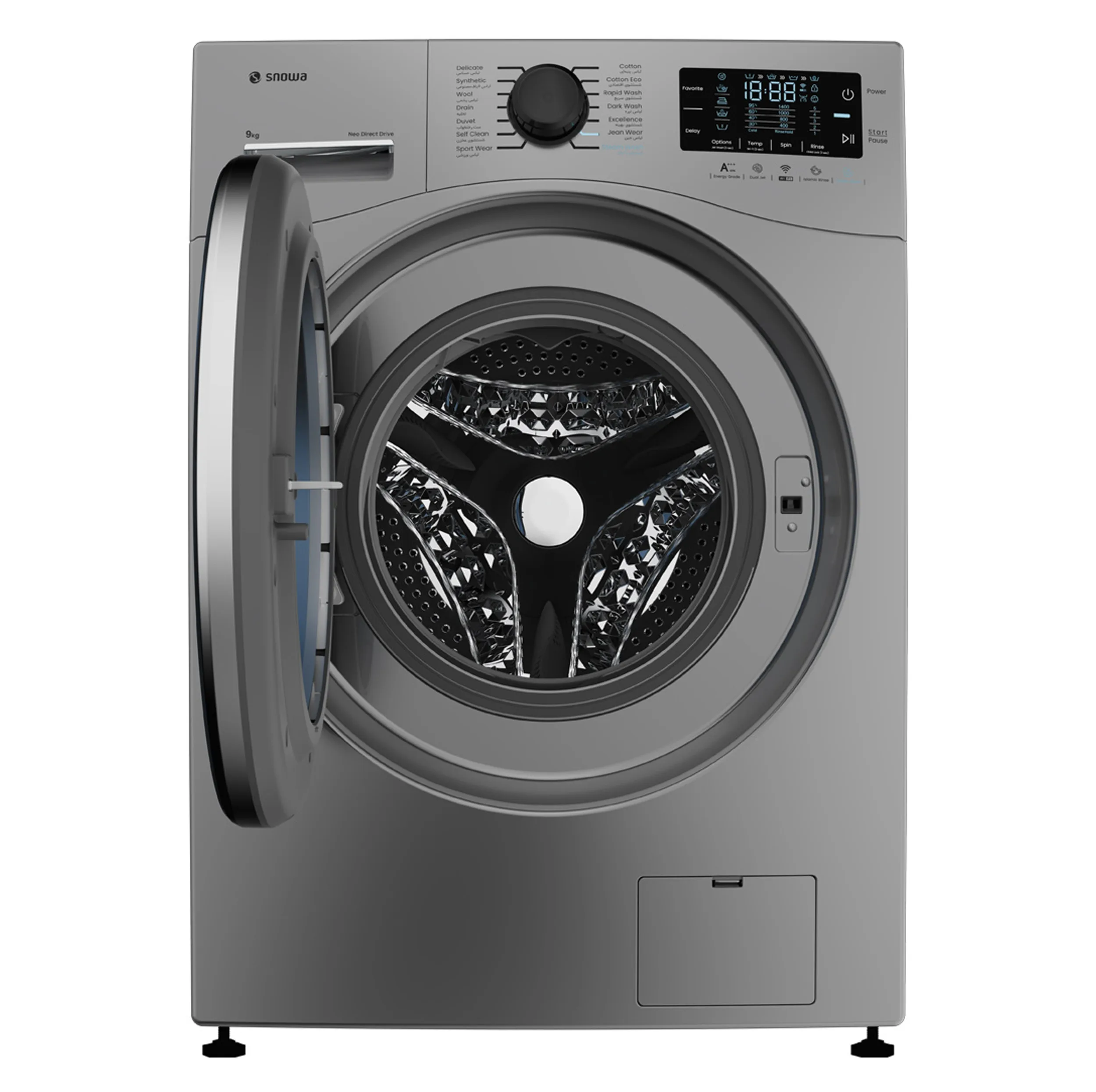 ماشین لباسشویی 9 کیلوگرم اتوماتیک اسنوا مدل SNW-9050