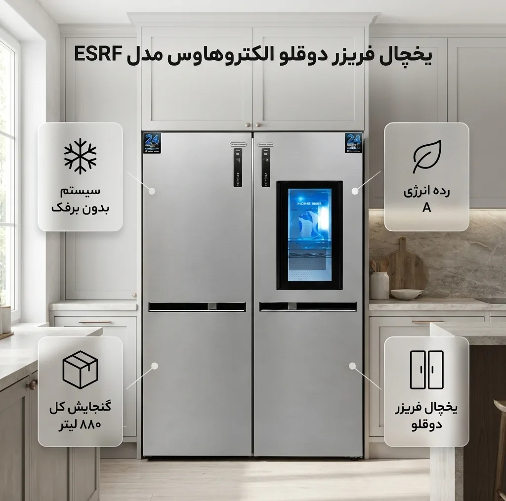 یخچال فریزر دوقلو 24 فوت الکتروهاوس مدل ESRF