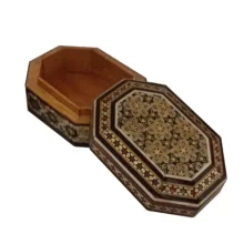 جعبه جواهرات خاتم کاری چوبی کد 1033