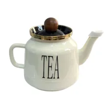 ست کتری و قوری مدل لعابی طرح Drink tea گنجایش کتری 2.5 لیتر گنجایش قوری 1 ایتر